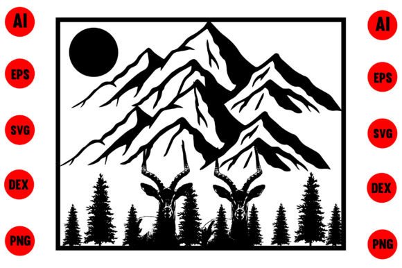 Download Deer Mountains Svg, Deer Silhouette - Mountains svg Collection