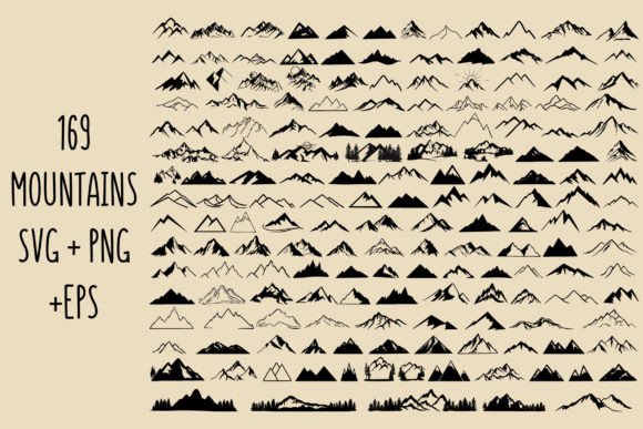 Download MEGA Mountains Svg Bundle Outline Art - Mountains svg Collection