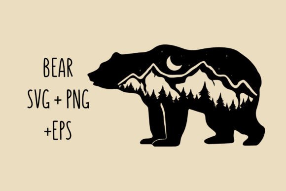 Download Bear with Mountains Svg Clipart - Mountains svg Collection