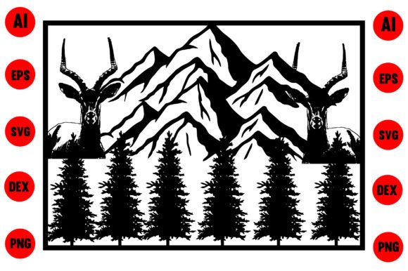 Download Deer Mountains Svg, Deer Silhouette - Premium Resources