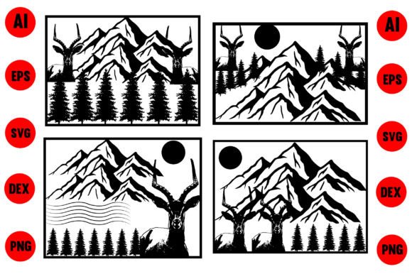 Download Deer Mountains Svg, Deer Silhouette - Mountains svg Collection