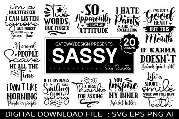 Download Sassy Svg Bundle, Funny Design, Farmhous - Funny design Collection