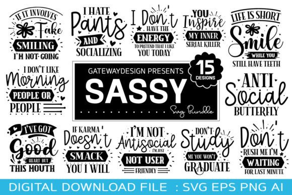 Download Sassy Svg Bundle, Funny Design, Farmhous - Funny design Collection