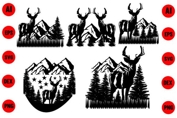 Download Deer Mountains Svg, Deer Silhouette - Premium Resources