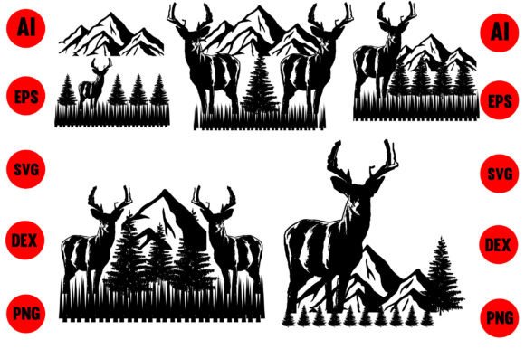 Download Deer Mountains Svg, Deer Silhouette - Premium Resources