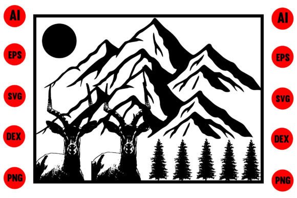 Download Deer Mountains Svg, Deer Silhouette - Mountains svg Collection